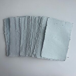 10 Sheets of Handmade Soft Grey/Blue Paper